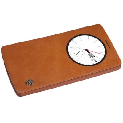 Prabangus „Nillkin“ Qin serijos rudas odinis atverčiamas LG G4 (H815) dėklas / Priedai.lt