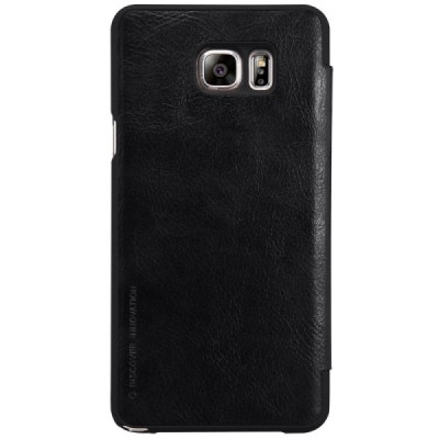 Prabangus „Nillkin“ Qin serijos juodas odinis atverčiamas Samsung Galaxy Note 5 (N920) dėklas / Priedai.lt