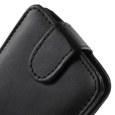 LG G4 (H815) klasikinis vertikaliai atverčiamas juodas odinis dėklas / Priedai.lt