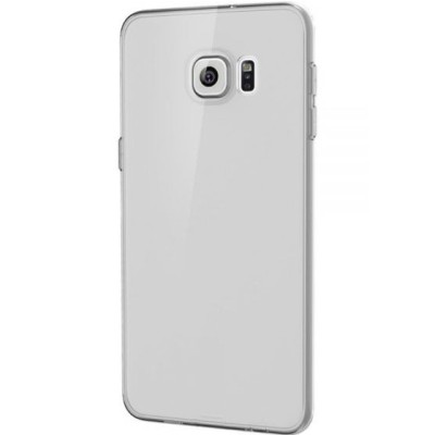Samsung Galaxy S6 Edge+ Plus (G928) skaidrus (permatomas) kieto silikono TPU ploniausias pasaulyje pilkas dėklas / Priedai.lt