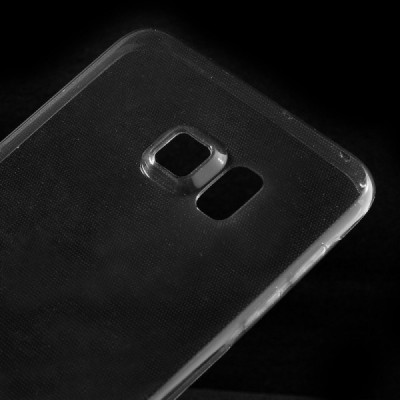 Samsung Galaxy S6 Edge+ Plus (G928) skaidrus (permatomas) kieto silikono TPU ploniausias pasaulyje pilkas dėklas / Priedai.lt