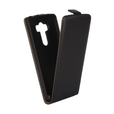 LG G4s (H735) klasisks ādas vertikāli atvēramais melns maciņš / Vacins.lv