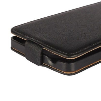 LG G4s (H735) klasisks ādas vertikāli atvēramais melns maciņš / Vacins.lv