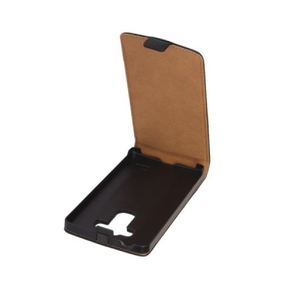 LG G4s (H735) klasisks ādas vertikāli atvēramais melns maciņš / Vacins.lv