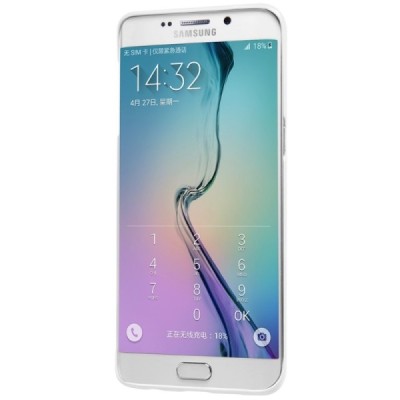 Samsung Galaxy S6 Edge+ Plus (G928) Nillkin Frosted Shield baltas plastikinis dėklas + apsauginė ekrano plėvelė / Priedai.lt