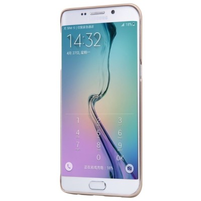 Samsung Galaxy S6 Edge+ Plus (G928) Nillkin Frosted Shield auksinis plastikinis dėklas + apsauginė ekrano plėvelė / Priedai.lt