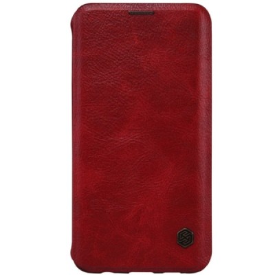 Greznais „Nillkin“ Qin sērijas ādas atvērams sarkans Samsung Galaxy S6 Edge+ Plus (G928) maciņš / Vacins.lv