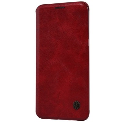 Greznais „Nillkin“ Qin sērijas ādas atvērams sarkans Samsung Galaxy S6 Edge+ Plus (G928) maciņš / Vacins.lv