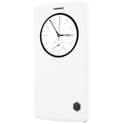 Greznais „Nillkin“ Qin sērijas ādas atvērams balts LG G4s Beat (H735) maciņš / Vacins.lv