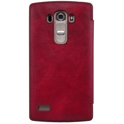 Greznais „Nillkin“ Qin sērijas ādas atvērams sarkans LG G4s Beat (H735) maciņš / Vacins.lv