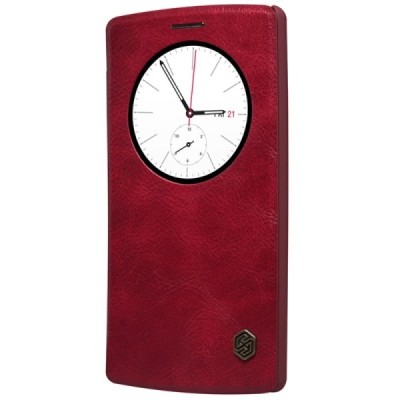 Greznais „Nillkin“ Qin sērijas ādas atvērams sarkans LG G4s Beat (H735) maciņš / Vacins.lv