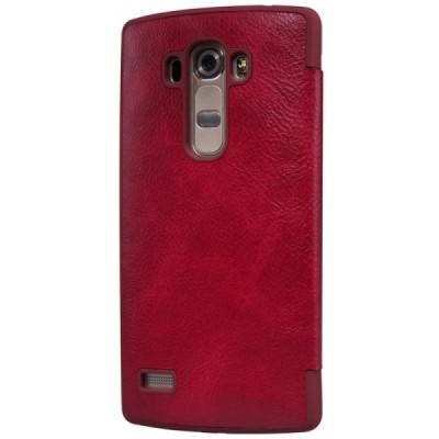 Greznais „Nillkin“ Qin sērijas ādas atvērams sarkans LG G4s Beat (H735) maciņš / Vacins.lv