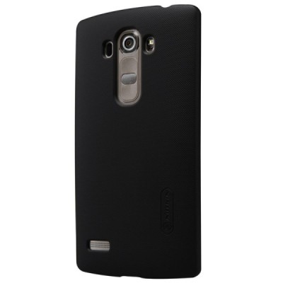 LG G4s Beat (H735) Nillkin Frosted Shield melns plastmasas apvalks + ekrāna aizsargplēve / Vacins.lv
