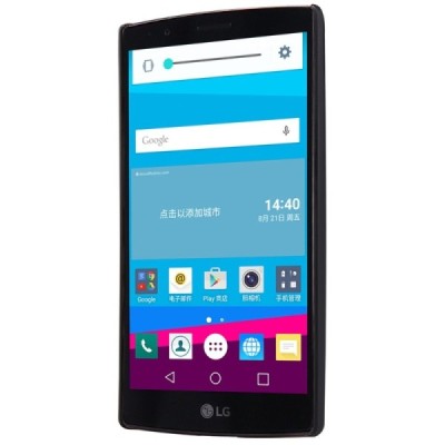LG G4s Beat (H735) Nillkin Frosted Shield melns plastmasas apvalks + ekrāna aizsargplēve / Vacins.lv