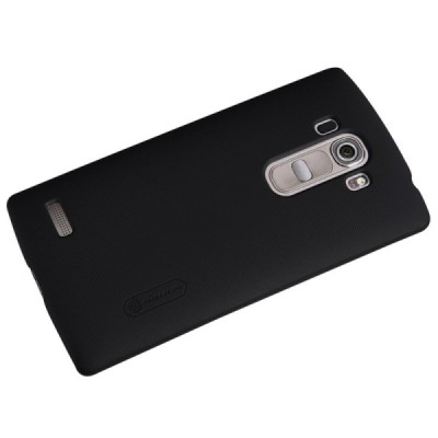 LG G4s Beat (H735) Nillkin Frosted Shield melns plastmasas apvalks + ekrāna aizsargplēve / Vacins.lv