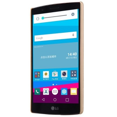 LG G4s Beat (H735) Nillkin Frosted Shield zelta plastmasas apvalks + ekrāna aizsargplēve / Vacins.lv