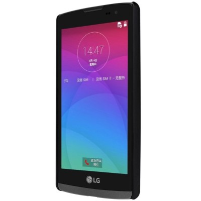 LG Leon G4 LTE (H340, H320) Nillkin Frosted Shield melns plastmasas apvalks + ekrāna aizsargplēve / Vacins.lv