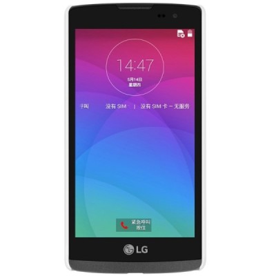 LG Leon G4 LTE (H340, H320) Nillkin Frosted Shield baltas plastikinis dėklas + apsauginė ekrano plėvelė / Priedai.lt