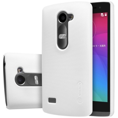 LG Leon G4 LTE (H340, H320) Nillkin Frosted Shield baltas plastikinis dėklas + apsauginė ekrano plėvelė / Priedai.lt