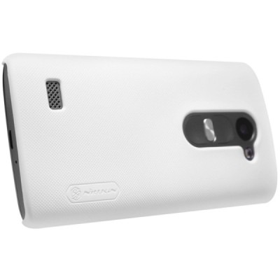 LG Leon G4 LTE (H340, H320) Nillkin Frosted Shield baltas plastikinis dėklas + apsauginė ekrano plėvelė / Priedai.lt