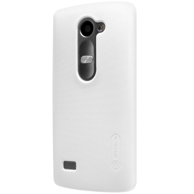 LG Leon G4 LTE (H340, H320) Nillkin Frosted Shield baltas plastikinis dėklas + apsauginė ekrano plėvelė / Priedai.lt