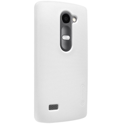LG Leon G4 LTE (H340, H320) Nillkin Frosted Shield baltas plastikinis dėklas + apsauginė ekrano plėvelė / Priedai.lt