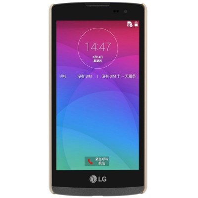 LG Leon G4 LTE (H340, H320) Nillkin Frosted Shield zelta plastmasas apvalks + ekrāna aizsargplēve / Vacins.lv