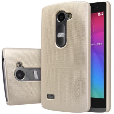 LG Leon G4 LTE (H340, H320) Nillkin Frosted Shield zelta plastmasas apvalks + ekrāna aizsargplēve / Vacins.lv