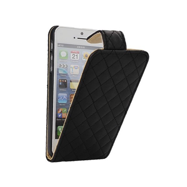 „Rhombus“ atvēramais maciņš - melns (iPhone 5 / 5S / SE 2016)