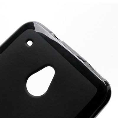 HTC One mini Jelly Case melns cieta silikona (TPU) futrālis / Vacins.lv