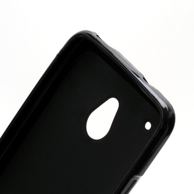 HTC One mini Jelly Case melns cieta silikona (TPU) futrālis / Vacins.lv