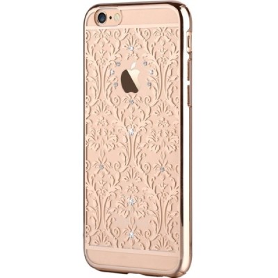 Apple iPhone 6 (6s) Devia Crystal Baroque Swarovski plastikinis skaidrus permatomas auksinis dėklas / Priedai.lt