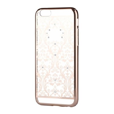 Apple iPhone 6S elegants Devia Crystal Baroque Swarovski dzidrs (caurspīdīgs) zelta plastmasas apvalks ar kristāliem / Vacins.lv