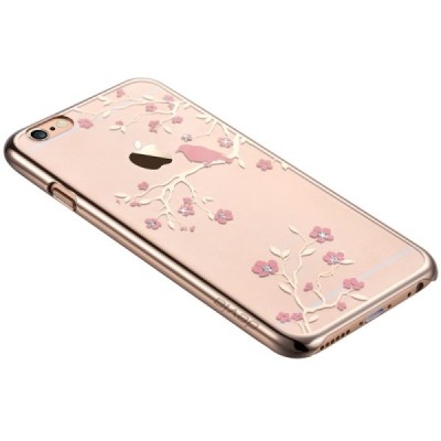 Apple iPhone 6S elegants Devia Crystal Magpie Swarovski dzidrs (caurspīdīgs) zelta plastmasas apvalks ar kristāliem / Vacins.lv