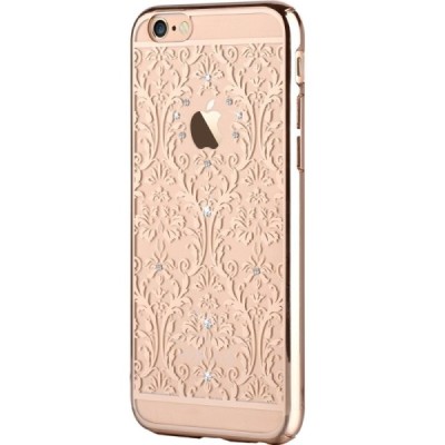 Apple iPhone 6s Plus Devia Crystal Baroque Swarovski plastikinis skaidrus permatomas auksinis dėklas su kristalais / Priedai.lt