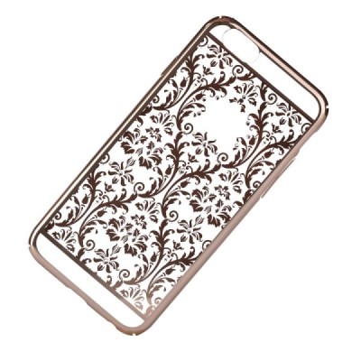 Apple iPhone 6s Plus Devia Crystal Baroque Swarovski plastikinis skaidrus permatomas auksinis dėklas su kristalais / Priedai.lt