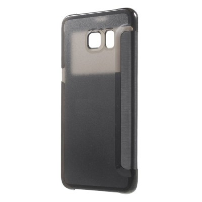 Samsung Galaxy S6 Edge+ Plus (G928) View Window atvēramais melns maciņš / Vacins.lv