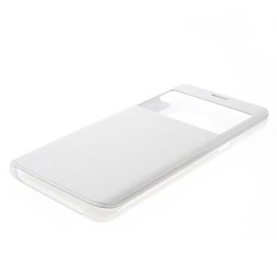 Samsung Galaxy S6 Edge+ Plus (G928) View Window atverčiamas baltas dėklas - knygutė / Priedai.lt