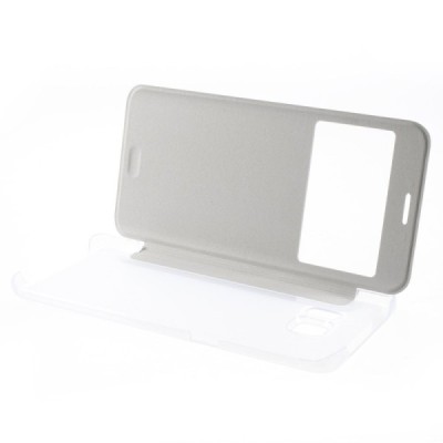 Samsung Galaxy S6 Edge+ Plus (G928) View Window atverčiamas baltas dėklas - knygutė / Priedai.lt
