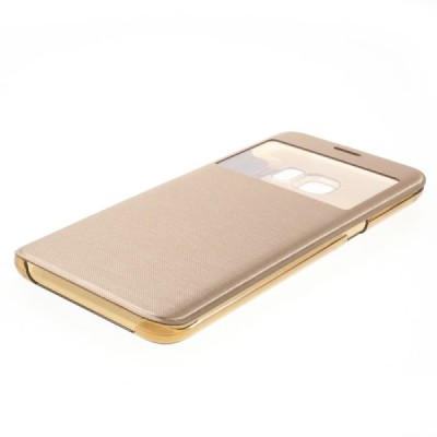 Samsung Galaxy S6 Edge+ Plus (G928) View Window atverčiamas auksinis dėklas - knygutė / Priedai.lt