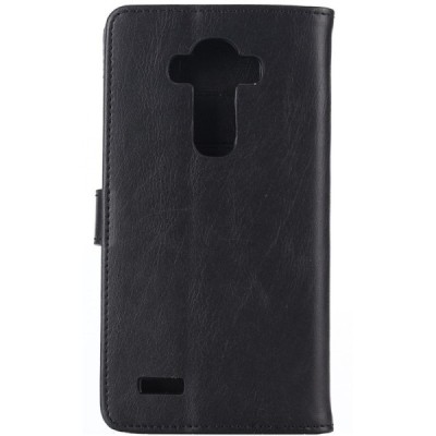 LG G4 H815 atverčiamas juodas odinis retro dėklas - piniginė / Priedai.lt