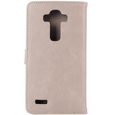 LG G4 H815 atverčiamas smėlio spalvos odinis retro dėklas - piniginė / Priedai.lt