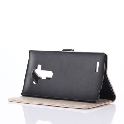 LG G4 H815 atverčiamas smėlio spalvos odinis retro dėklas - piniginė / Priedai.lt