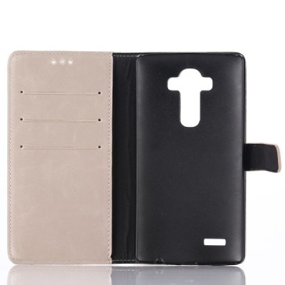 LG G4 H815 atverčiamas smėlio spalvos odinis retro dėklas - piniginė / Priedai.lt