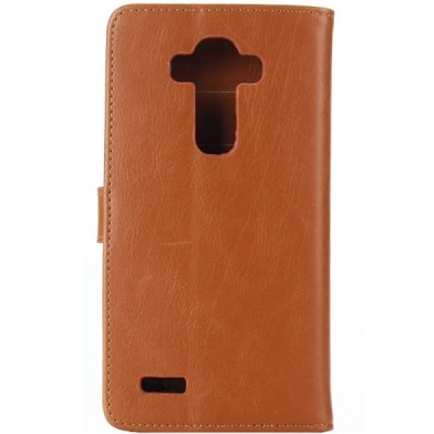 LG G4 H815 atverčiamas šviesiai rudas odinis retro dėklas - piniginė / Priedai.lt