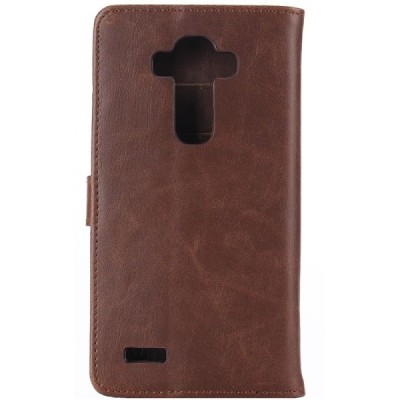 LG G4 H815 atverčiamas tamsiai rudas odinis retro dėklas - piniginė / Priedai.lt