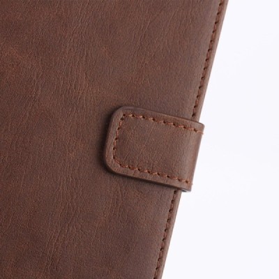 LG G4 H815 atverčiamas tamsiai rudas odinis retro dėklas - piniginė / Priedai.lt