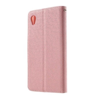 Sony Xperia M4 Aqua MLT atverčiamas šviesiai rožinis dėklas - knygutė / Priedai.lt