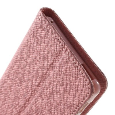 Sony Xperia M4 Aqua MLT atverčiamas šviesiai rožinis dėklas - knygutė / Priedai.lt