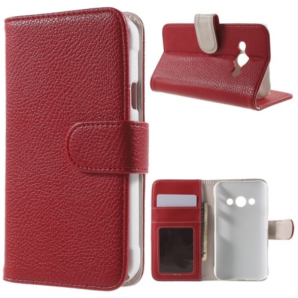 „Litchi“ atvēramais maciņš - sarkans (Galaxy Xcover 3)